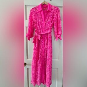 Lilly Pulitzer Bright Pink Long Sleeve Dress